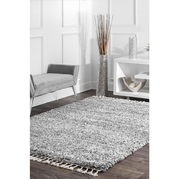 Contemporary Brooke Shag Gray 4 ft. x 6 ft. Area Rug