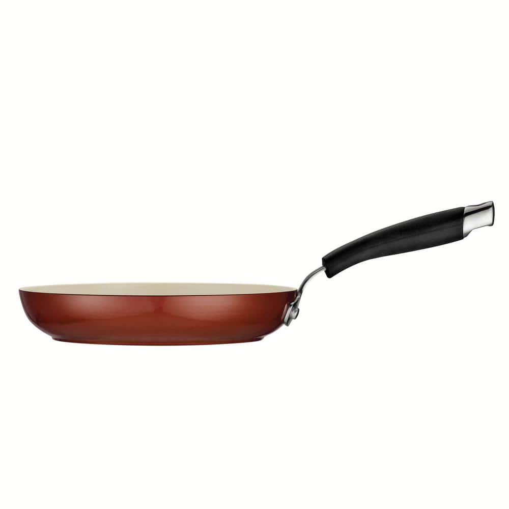 8-Inch Metallic Copper Ceramic Non-Stick Fry Pan with Lid