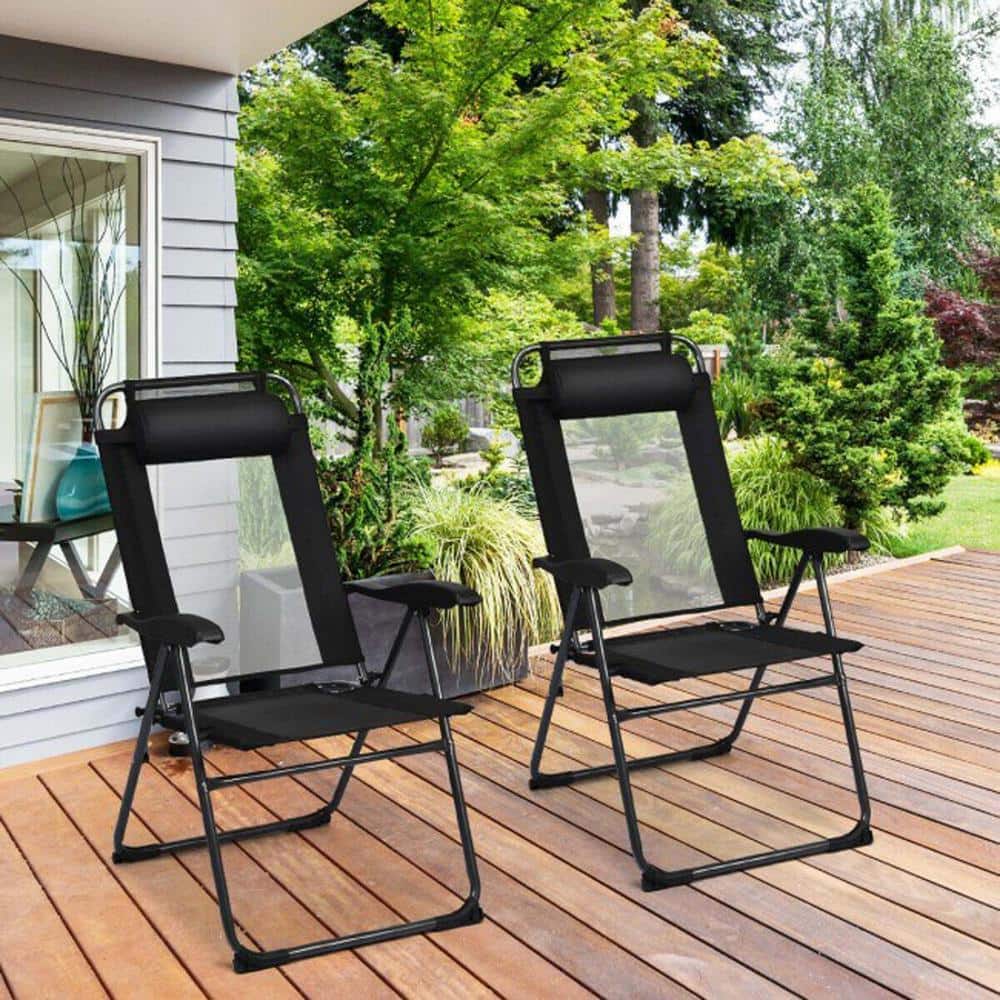 Zeus & Ruta Folding Outdoor Patio Sling Camping Deck