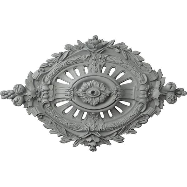 35-7/8" W x 22-1/2" H x 4-3/8" Antonio Urethane Ceiling Medallion, Primed White