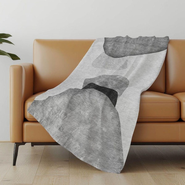 Premium Machine Washable ASB547 Gray 50 in. x 70 in. Sherpa Throw Blanket