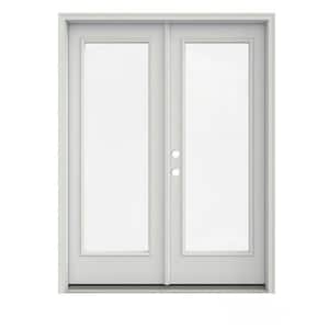 60 in. x 80 in. Primed Steel Right-Hand Inswing Full Lite Glass Stationary/Active Patio Door