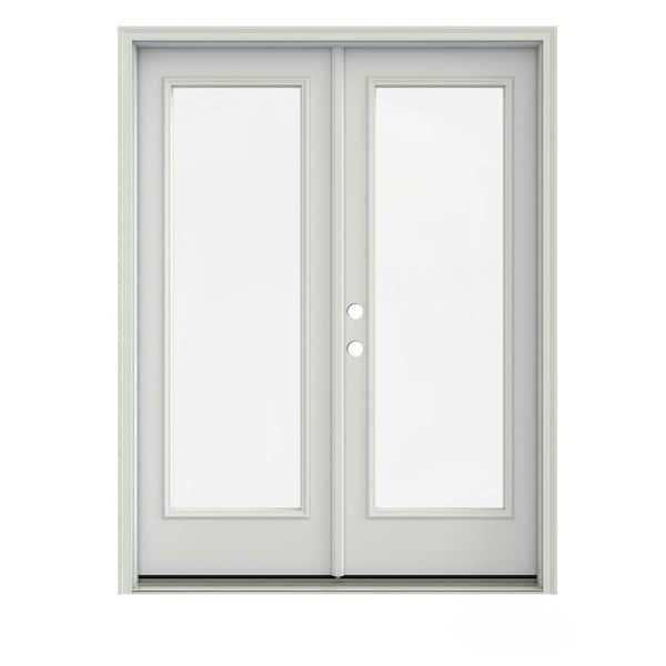 JELD-WEN 60 in. x 80 in. Primed Steel Right-Hand Inswing Full Lite Glass Stationary/Active Patio Door