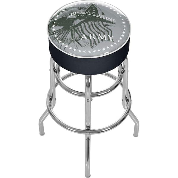 Trademark U.S. Army This We'll Defend 31 in. Chrome Padded Swivel Bar Stool