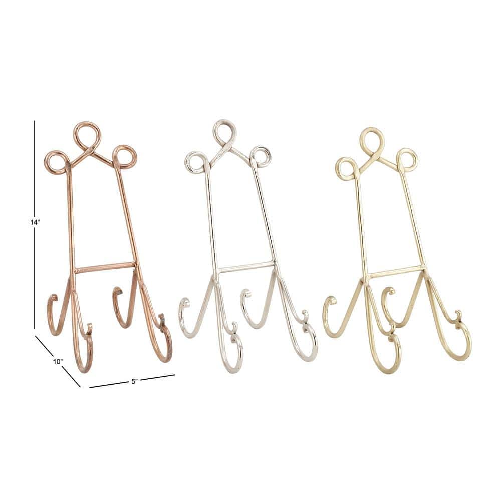 Multi-Colored Metal Scroll Tabletop Easel Set of 3