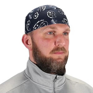 Chill-Its 6630 Navy Western High-Performance Skull Cap - Terry Cloth Sweatband