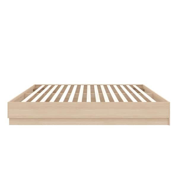 Milano Natural Blonde Oak Frame Full Size Platform Bed Frame