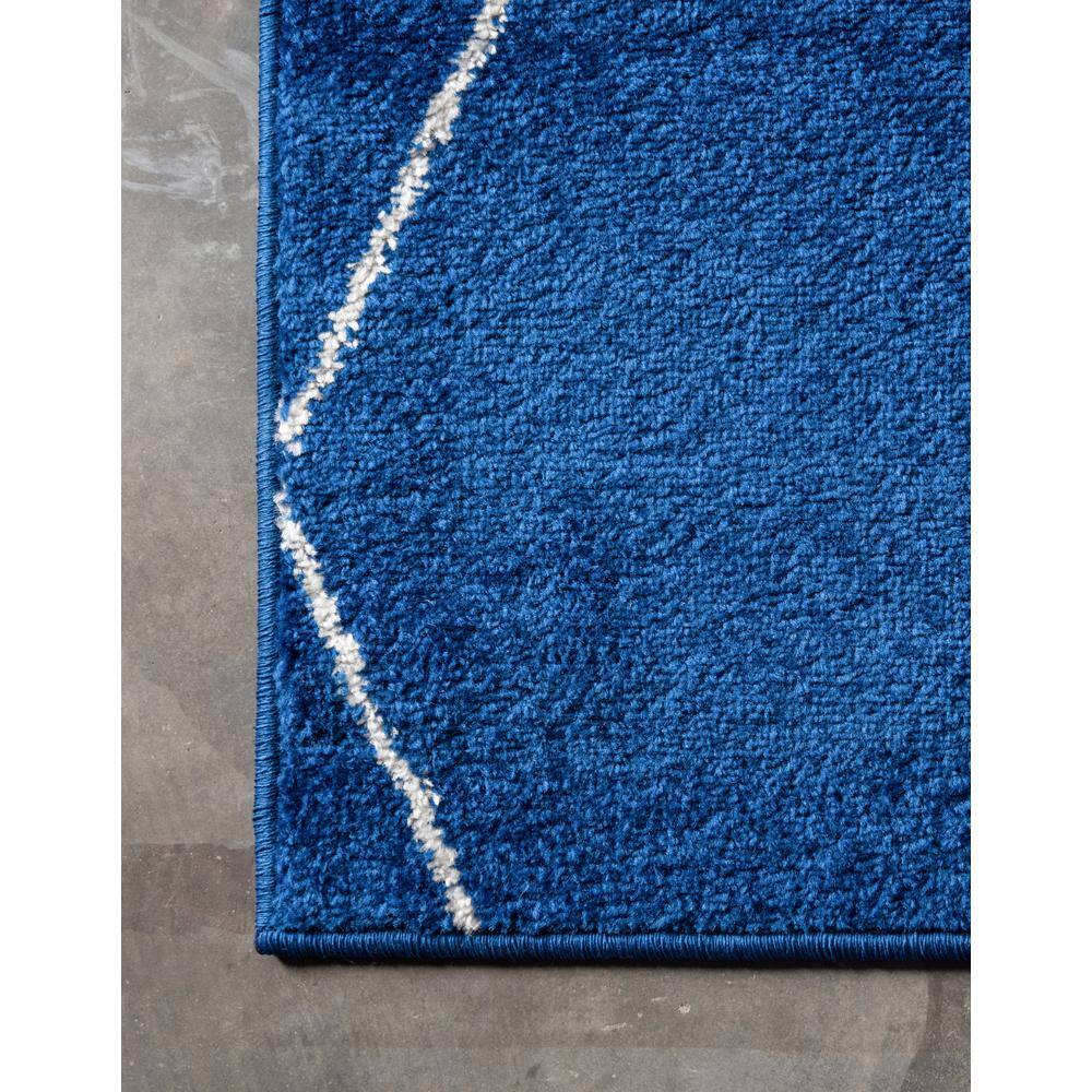 Navy Blue Trellis 8' x 10' Easy-Care Synthetic Area Rug