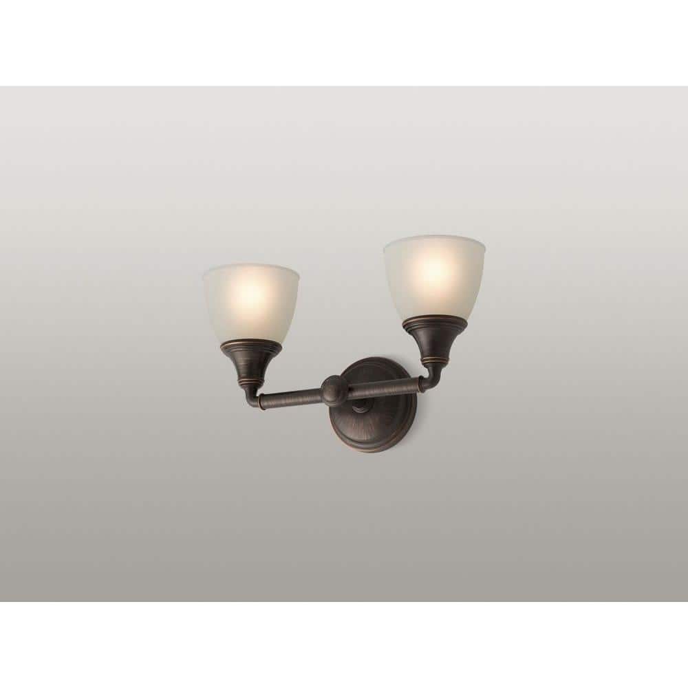 Devonshire Elegance 2-Light Oil-Rubbed Bronze Bathroom Vanity Lantern