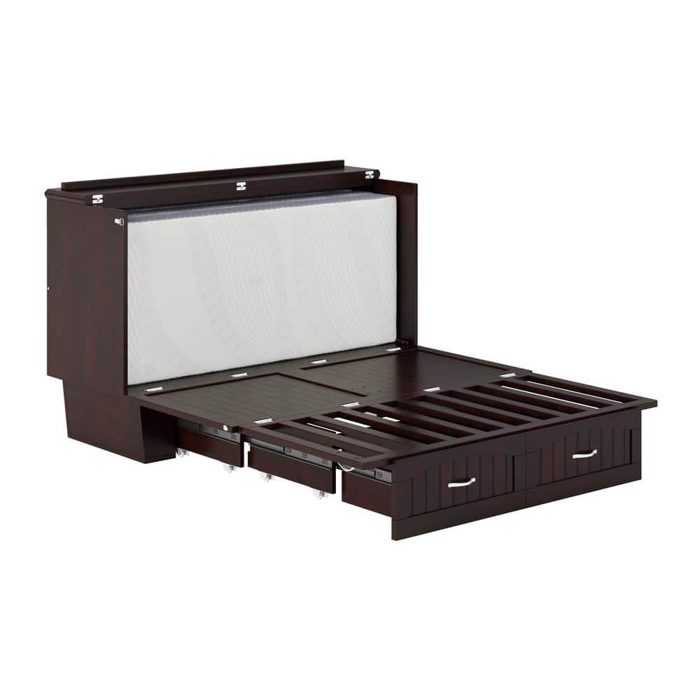 Nantucket Queen Murphy Bed Chest with CoolSoft Memory Foam Mattress