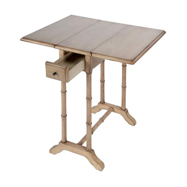 Butler Specialty Company Darrow 24 in. W Beige Rectangular Wood 1-Drawer Drop-Leaf End/Side Table