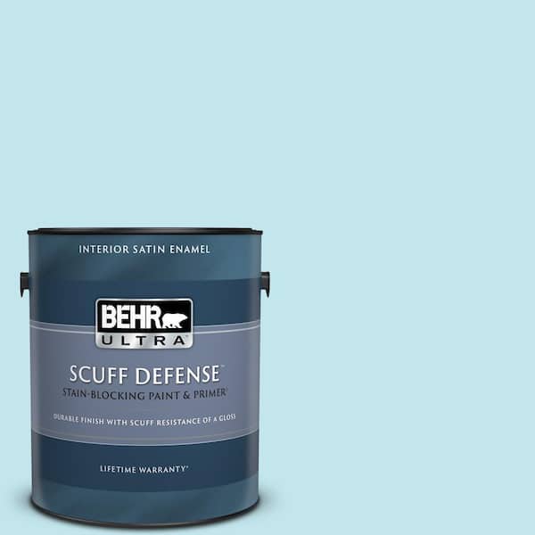 BEHR ULTRA 1 gal. #520A-2 Ice Flower Extra Durable Satin Enamel Interior Paint & Primer
