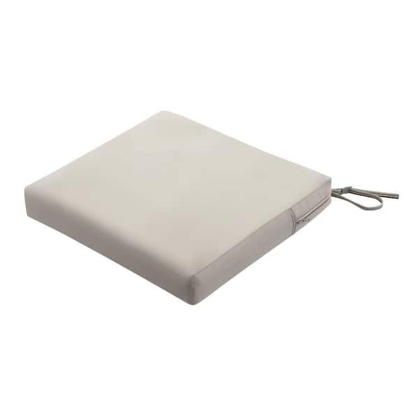 Classic Accessories Ravenna 21 in. W x 19 in. D x 3 in. Thick Mushroom Rectangular Outdoor Seat Cushion