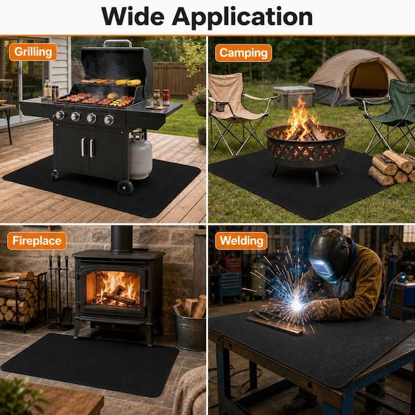65 in. x 48 in. Double-Sided Grill Mat for Outdoor Grill, Fire Pit, Indoor Fireplace, BBQ Protector and Patios (1-Pack)