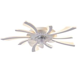 31 in. Indoor White Indoor Ceiling Fan with Adjustable White Integrated LED, Remote Included