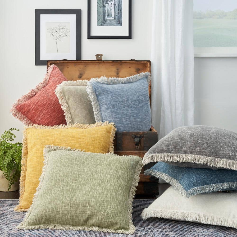 Nicole Curtis Stonewash Charcoal 22"x22" Vintage Throw Pillow