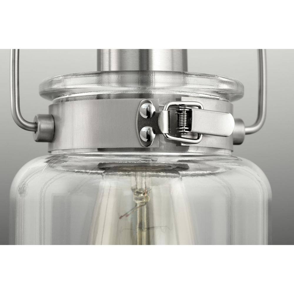 Brushed Nickel Five-Light Chandelier with Clear Glass Shades
