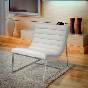 Parisian White Leather Sofa Chair