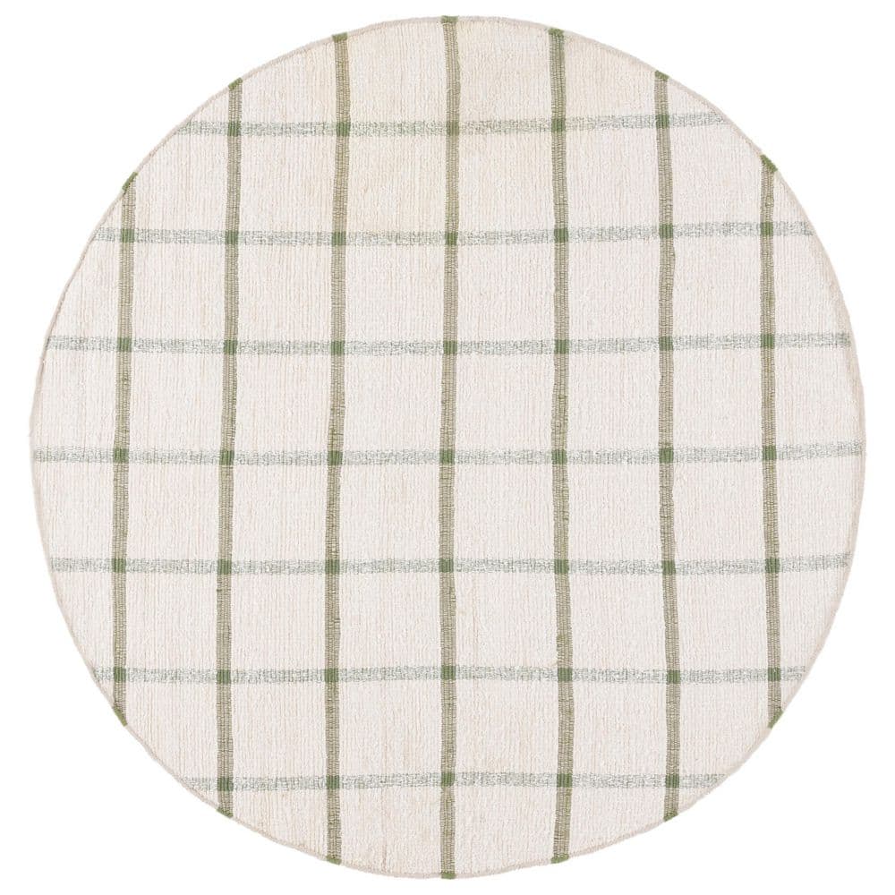 Montauk 6 ft. x 6 ft. Ivory/Green Geometric Lattice Round Area Rug price history on PriceWatchPro