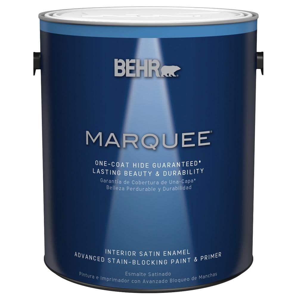 BEHR MARQUEE 1 gal. Medium Base Satin Enamel Interior Paint and Primer in One 745401 The Home