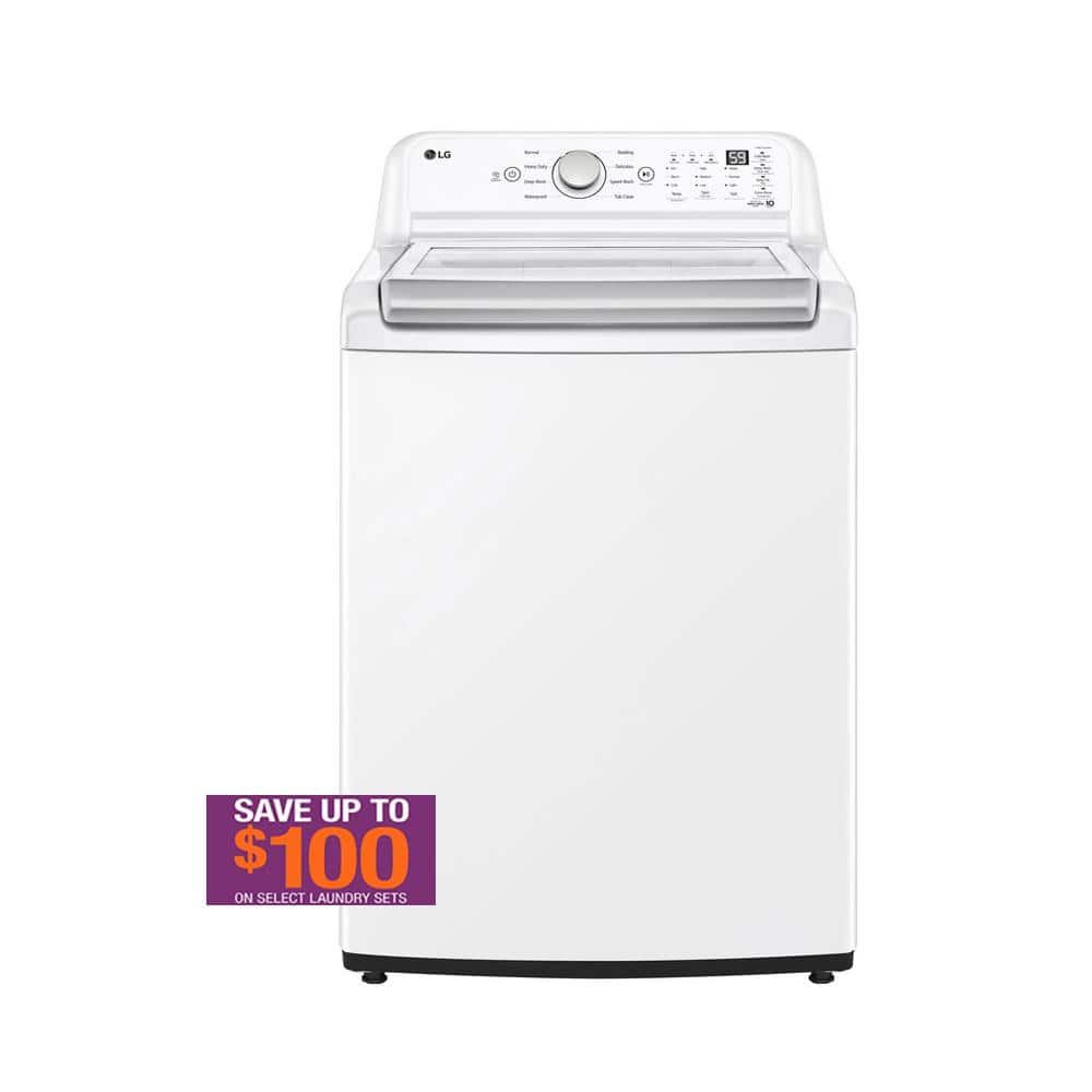 LG WT7005CW 27 Inch Top Load Washer with 4.3 Cu. Ft. Capacity, 4-Way™  Agitator, TurboDrum™ Technology, 6Motion™ Technology, SmartDiagnosis™,  ColdWash™, Deep Fill, Control Lock, and CSA Listed