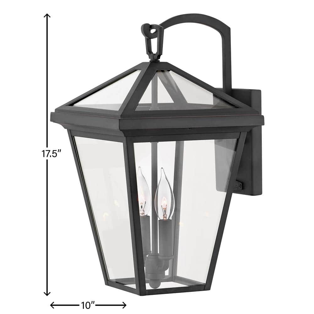 Museum Black Aluminum Outdoor Wall Light with Clear Glass