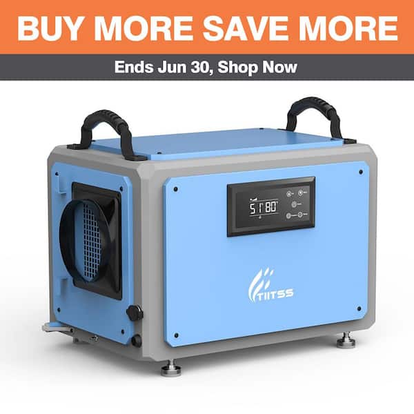 Edendirect 120 pt. 5,500 sq. ft. Commercial Dehumidifier in. Blue, with Pump for Basement, Crawlspace, 2 Drain Hose Connection