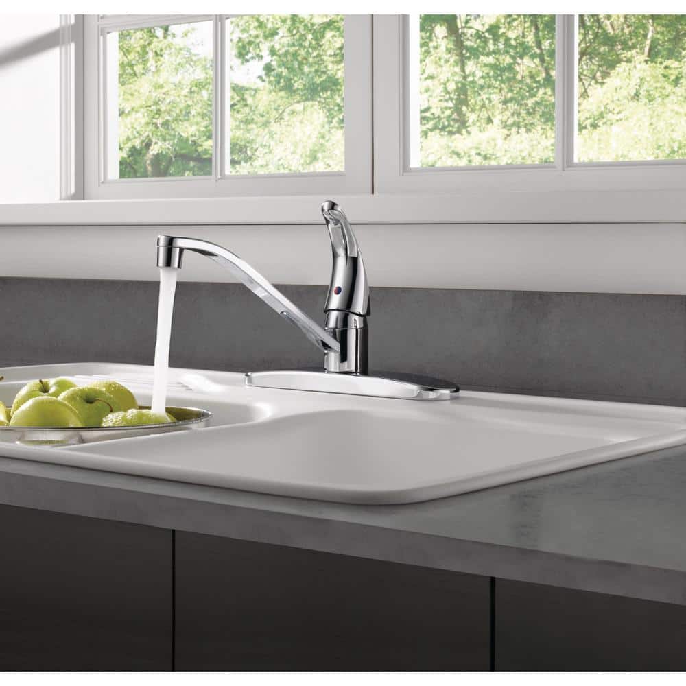 Chrome Single-Handle 3-Hole Kitchen Sink Faucet