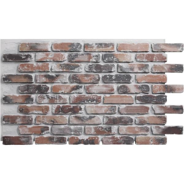 Everstone Aged Brick 27 in. x 46.875 in. Urethane Composite Faux Brick Panel Siding in Farmhouse