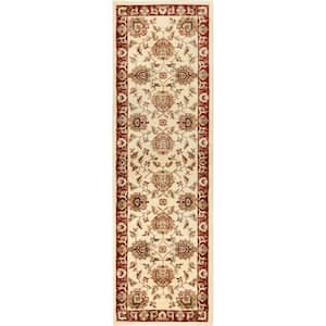 Timeless Abbasi Ivory 3 ft. x 12 ft. Traditional Runner Rug