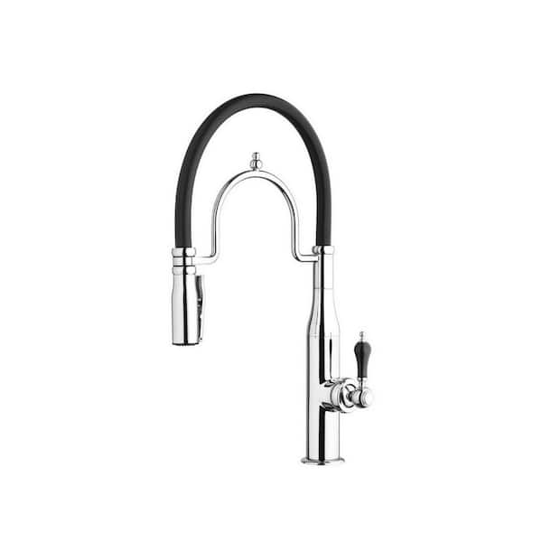 Botticelli Single Handle Chrome 18.6 in. H Pull Down Sprayer Kitchen Faucet with 180° Swivel Spout