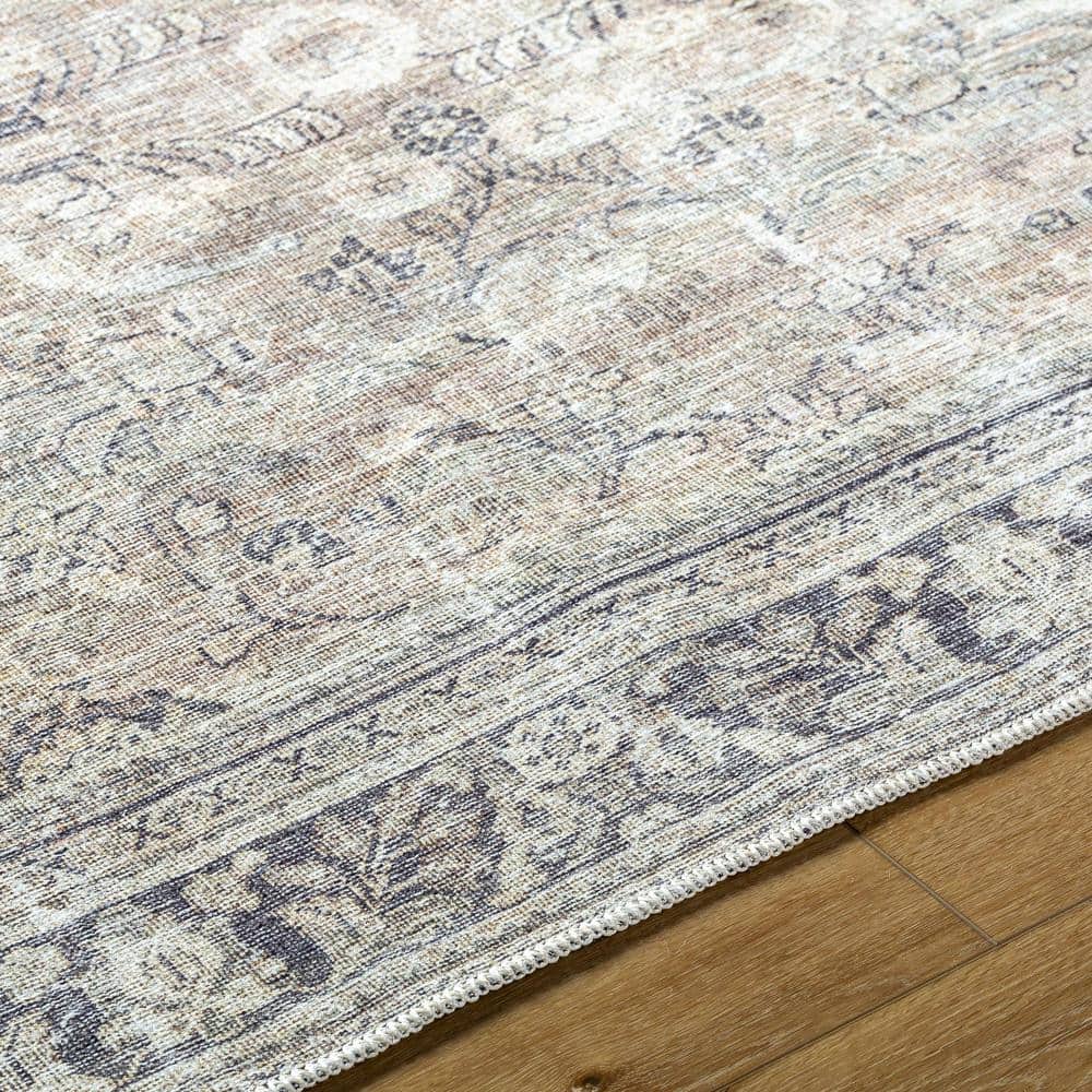Becki Owens Light Gray Synthetic Washable Rectangular Area Rug