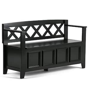 Amherst Solid Wood 48 in. Wide Transitional Entryway Storage Bench in Black