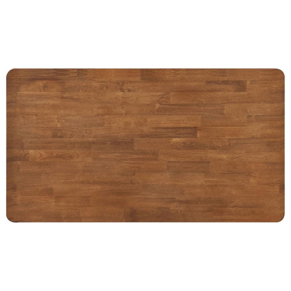 Hollyoak Farmhouse Rectangular Walnut and Black Wood Dining Table