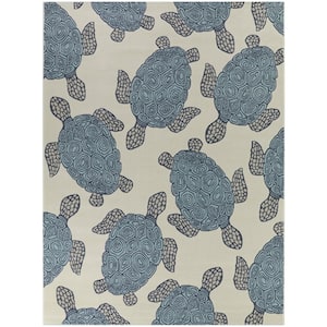Swimming Cream 7 ft. 10 in. x 10 ft. Novelty Area Rug