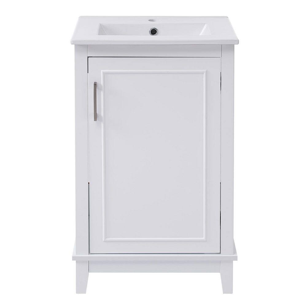 20 in. Single Sink Freestanding Vanity White Bath Vanity with White Ceramic Sink Top price history on PriceWatchPro