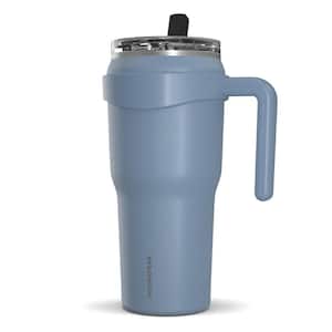 Roadster 40oz. Modern Blue Insulated Leak Proof Double Walled Stainless Steel Coffee Mug w/Handle and 2-in-1 Straw Lid