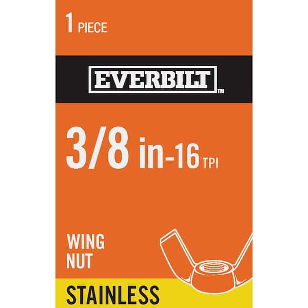 Everbilt 3/8 in.-16 Stainless Steel Wing Nut