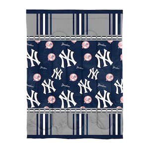 New York Yankees Rotary 4--Piece Twin Size Multi Colored Polyester Bed In a Bag Set