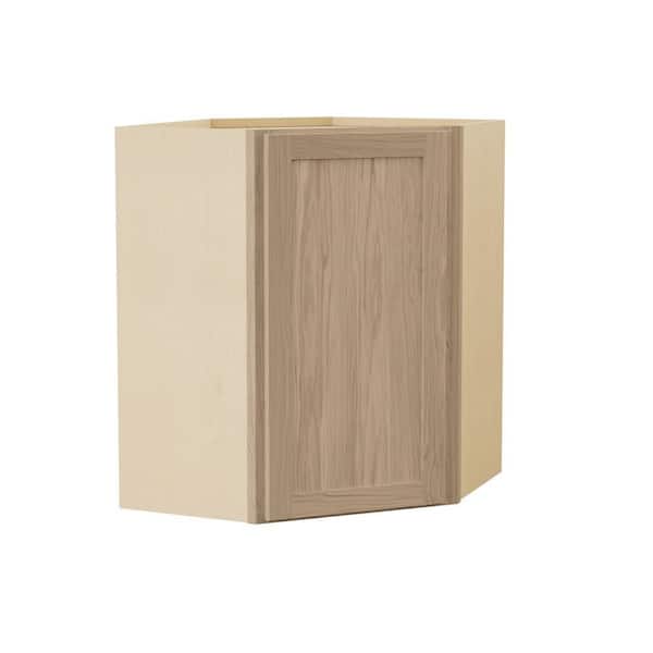 Hampton Bay Sinclair 24 in. W x 12 in. D x 30 in. H Assembled Kitchen Corner Wall Cabinet in Shaker Light Oak