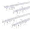 Aluminium Curtain Track Kit with Hooks 9ft-12ft Scalable Ceiling Mount for Space, White