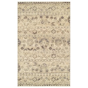 Fawn Beige 8 ft. x 10 ft. Rectangle Floral, Abstract Polypropylene Area Rug