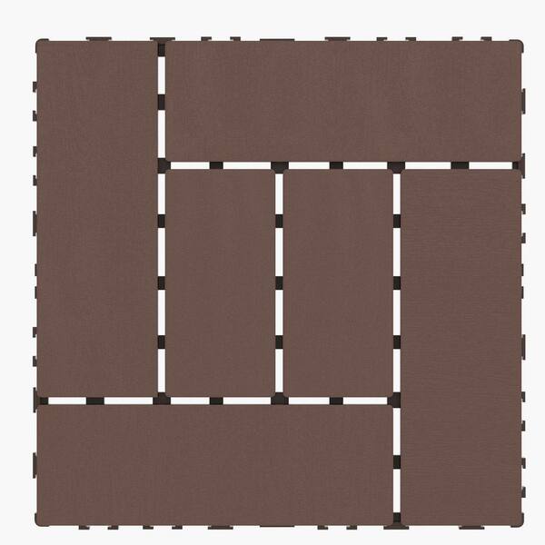WRIGHTMASTER 1 ft. x 1 ft. Quick Deck Polypropylene Interlocking Deck Tile in Brown-2 (44 sq. ft. Per Box)