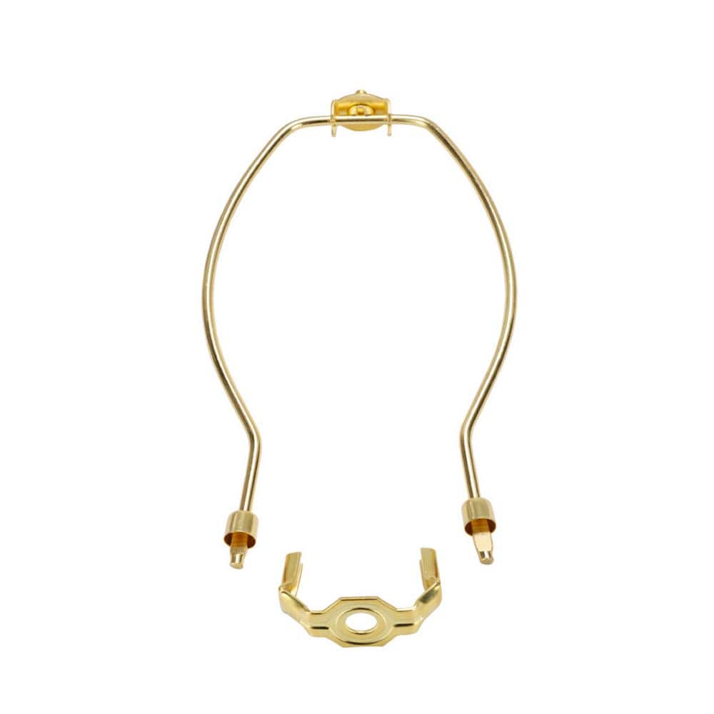 Polished Brass Heavy Duty Lamp Harp with Saddle