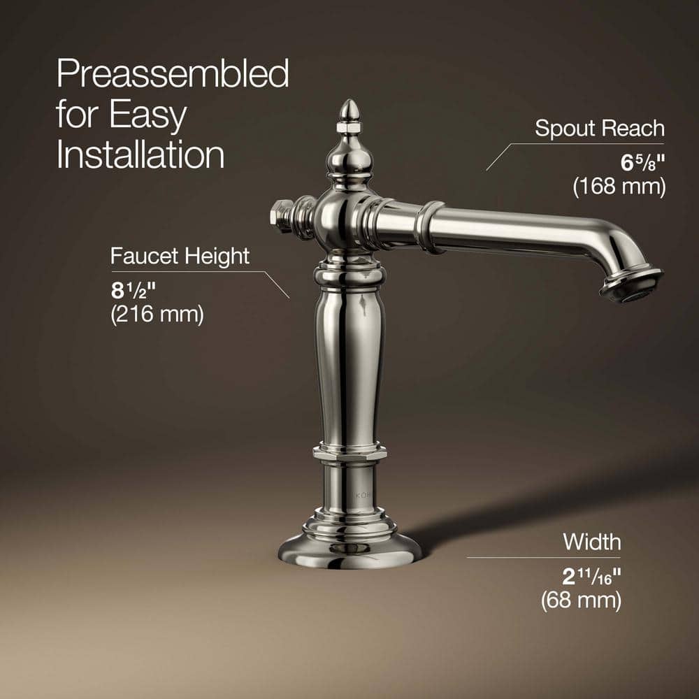 Artifacts Elegant Column 17'' Polished Nickel Bathroom Sink Spout