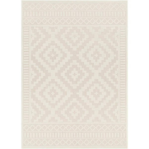 Livabliss San Diego Cream 5 ft. x 7 ft. Indoor/Outdoor Area Rug