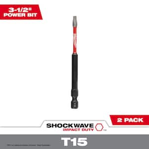 SHOCKWAVE Impact Duty 3-1/2 in. T15 Torx Alloy Steel Screw Driver Bit (2-Pack)