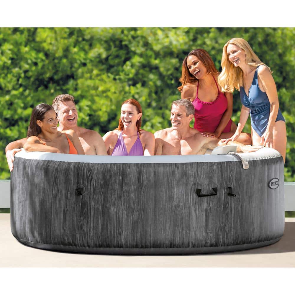 Intex PureSpa Plus 6-Person Inflatable Round Hot Tub with LED Lighting