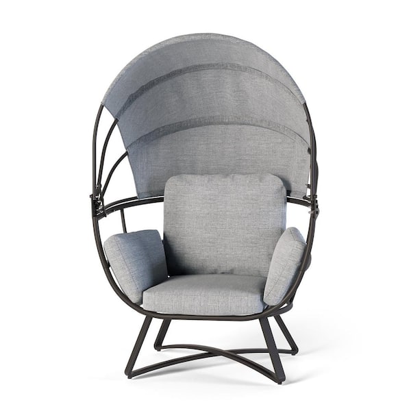 Barton Papasan Chair Round Chair with Soft Cushion Indoor Outdoor Use (Grey)