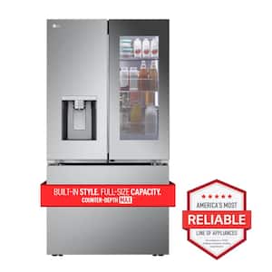 26 cu. ft. Counter-Depth MAX French Door Refrigerator w/ Mirrored Instaview & 4 types of ice, PrintProof Stainless Steel